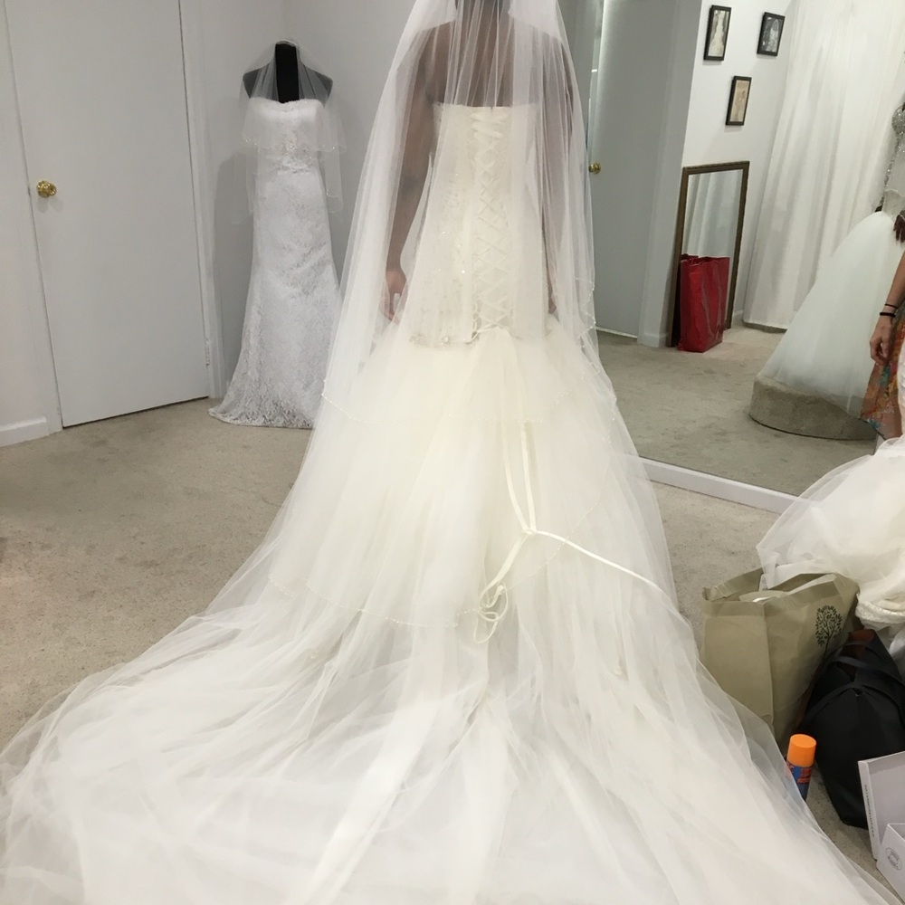Elegant White Wedding Dress with Veil